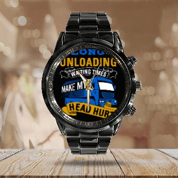 Discover Trucking Flatbedder Cargo Vehicle Flatbed Truck Driver 25 Calendar Steel Band Watch