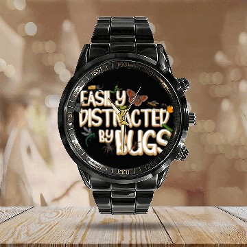 Discover Insect Lover Bug Catcher Bug Catching Entomologist Zip Calendar Steel Band Watch