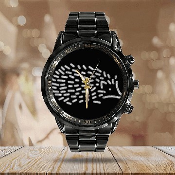Discover Hedgehog Pet Silver Hedgehog Artwork Calendar Steel Band Watch