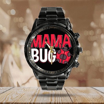 Discover Ladybug Entomologist Ladybirds Entomology Mama Bug Baseball Tees Calendar Steel Band Watch