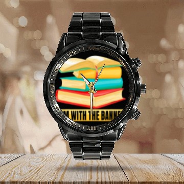 Discover Im with The Banned Books Librarian Calendar Steel Band Watch Book Lovers Calendar Steel Band Watch