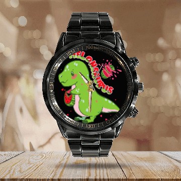 Discover Dinosaur Pet Melonsaurus Dinosaur Kids Watermelon Calendar Steel Band Watch
