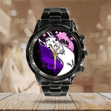 Discover Llama Pet Cute Wry Face Llama Surprise Calendar Steel Band Watch