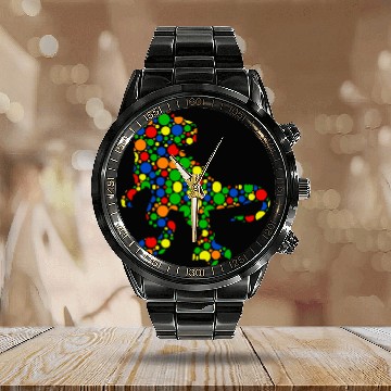 Discover Dinosaur Pet Polka Dot T rexs Dinosaur September 15th Dot Day Calendar Steel Band Watch