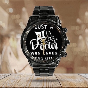 Discover just a doctor who loves helping others Zip Calendar Steel Band Watch