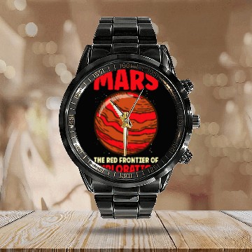 Discover Astronaut Job Mars Explore Astronaut Astronomy Solar System Outer Space 01 Calendar Steel Band Watch