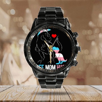Discover Dinosaur Pet Trans  Mom Hugs Dinosaur Mama T rexs Transgender Pride Calendar Steel Band Watch