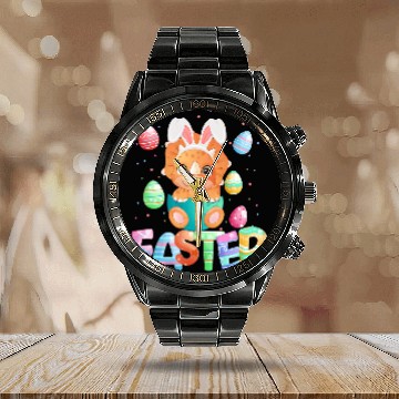 Discover Dinosaur Pet Easter Bunny Dinosaur Lover Funny Easter Triceratops Baseball Tees Calendar Steel Band Watch