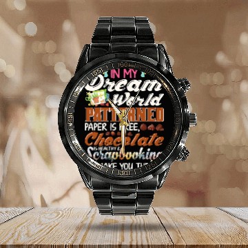 Discover Book Fun World Patterned Paper freess Funny Scrapbooking Lover Calendar Steel Band Watch