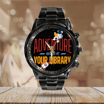 Discover Book Fun Adventure Begins At Your Library Summer Reading Program 0011 Baseball Tees Calendar Steel Band Watch