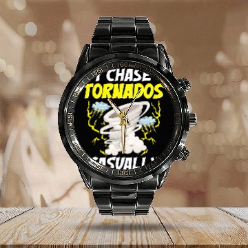 Discover Storm Chasing Lightning Thunder Weather Hurricane Tornado 22 Calendar Steel Band Watch