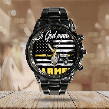 Discover Tractor Fun driving God Made A Farmer American Flag Tractor Farmer Baseball Tees Calendar Steel Band Watch