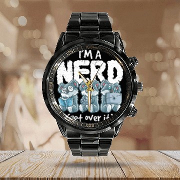 Discover Koala Pet Bear Im A Nerd Get Over It Nerdy Geek Reading Gamer Baseball Tees Calendar Steel Band Watch