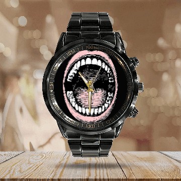 Discover Big Mouth Open Say Aaah dentists Perfect Gift Popular Design Baseball Tees Calendar Steel Band Watch