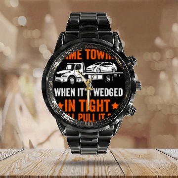Discover Camel Towing Tow Truck Wrecker Operator Driver For Men Dad 24 Calendar Steel Band Watch