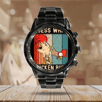 Discover Chicken Pet Farming Chicken Meme Design 2Guess What Chicken Butt 32 Calendar Steel Band Watch