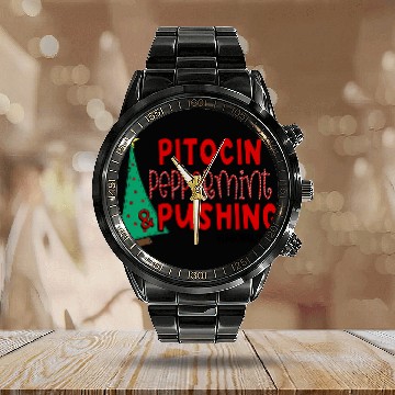 Discover nurses Job Pitocin Peppermint and Pushing Christmas LD nurses Calendar Steel Band Watch