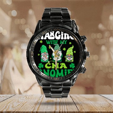 Discover nurses Job Hanging With My Gnomies CNA nurses St Patricks Day Gnomes Baseball Tees Calendar Steel Band Watch