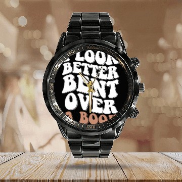 Discover Book Fun I Look Better Bent Over A Book 08 Calendar Steel Band Watch