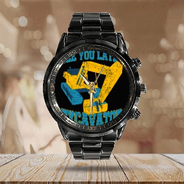 Discover Excavator Fun Vehicle Construction Work Excavator Lover Toddlers Excavator 1 Baseball Tees Calendar Steel Band Watch