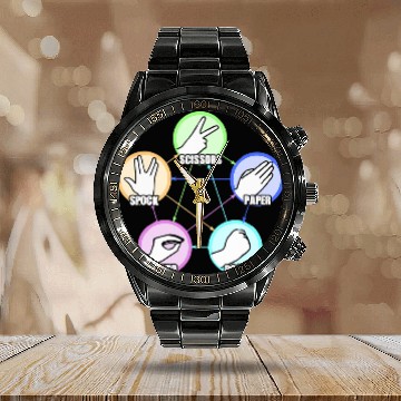 Discover Komodo Pet Funny Classic Hand Games Rock Paper Scissors Lizard Spock Baseball Tees Calendar Steel Band Watch