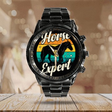 Discover Horse Pet Expert Riding Lover Rider Equestrian Baseball Tees Calendar Steel Band Watch
