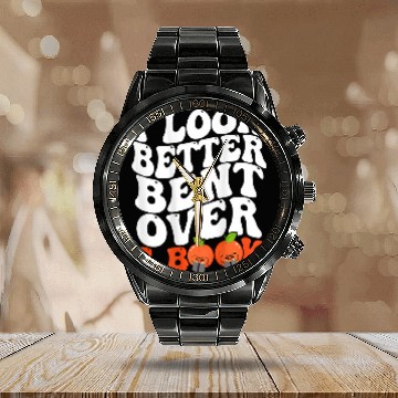 Discover Book Fun I Look Better Bent Over A Book Funny Books Lovers Saying Calendar Steel Band Watch