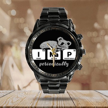 Discover Koala Pet Funny Chemistry Elements Science I Nap Periodically Koala Zip Calendar Steel Band Watch