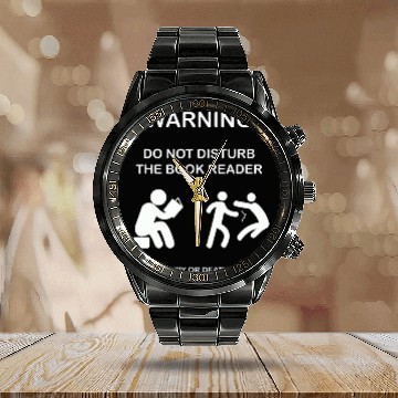 Discover Book Fun Do Not Disturb Funny Book Baseball Tees Calendar Steel Band Watch
