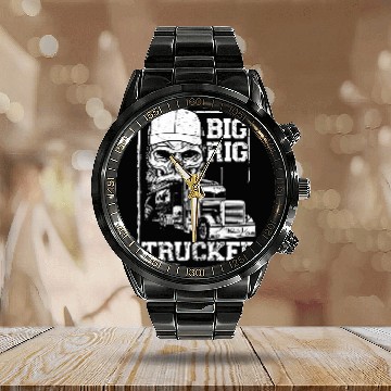 Discover Truck Fun Driver vintages Big Rig Trucker Calendar Steel Band Watch