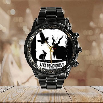 Discover Goats Pet live deliciously satanic Goats witchcraft lucifer Baseball Tees Calendar Steel Band Watch