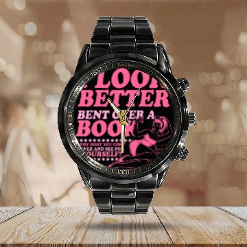 Discover Book Fun I Look Better Bent Over A Book Smut Reader Romance Calendar Steel Band Watch