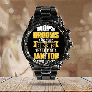 Discover Beer House Funny Janitor Custodian Maintenance Cleaner 212 Calendar Steel Band Watch