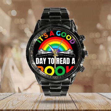 Discover Book Fun Rainbow Reading It s a Good Day to Read a Book Teacher Calendar Steel Band Watch