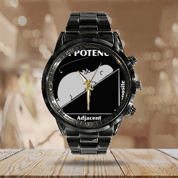 Discover Hippo Pet Hippotenuse Adjacent Opposite Hippopotamus Math Art Calendar Steel Band Watch