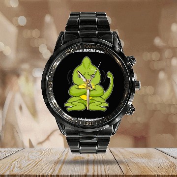 Discover Chameleon Pet Ich Bin Nicht Stur Ich Bin Meinungsstabil Calendar Steel Band Watch