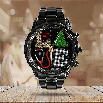 Discover nurses Job Christmas Tree Love Charge nurses Life Calendar Steel Band Watch