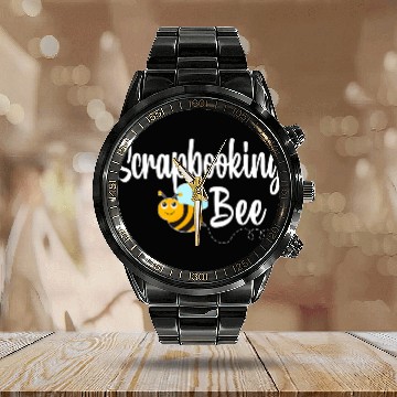 Discover Book Fun Scrapbooking Bee Bumblebee Funny Calendar Steel Band Watch