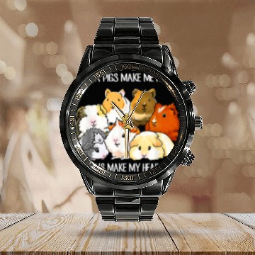 Discover Guinea Pig Pet  Make Me Happy Guinea Pig 1 Calendar Steel Band Watch