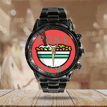 Discover Poke Bowl Calendar Steel Band Watch