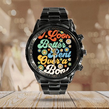 Discover Book Fun I Look Better Bent Over A Book Funny Book Lovers 0 Zip Calendar Steel Band Watch