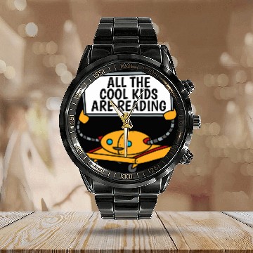 Discover Book Fun All The Cool Kids Are Reading Robot Zip Calendar Steel Band Watch