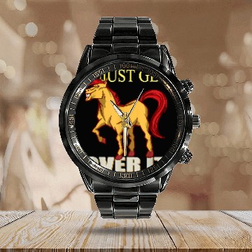 Discover Horse Pet Just get over it Horse riding Equestrian 3 Baseball Tees Calendar Steel Band Watch