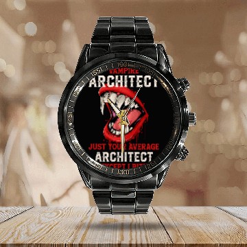 Discover Architect Job Vampire Architect Halloween Architecture Scary Urban Planner 01 Calendar Steel Band Watch