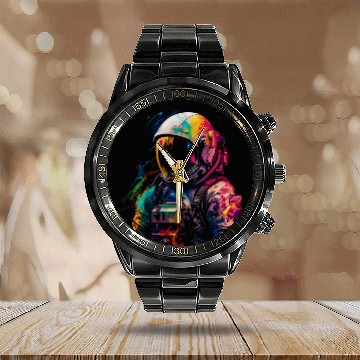 Discover Astronaut Job Spaceman Universe Planets Galaxy Space Man Cosmos Calendar Steel Band Watch