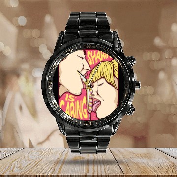 Discover Book Fun Sharing Is Caring Lollipop Pop Art Retro Comic Book Strip Calendar Steel Band Watch