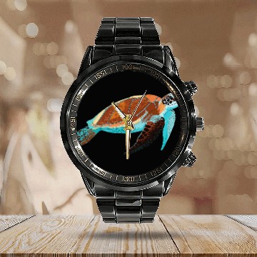 Discover Turtle Pet Cute Sea Turtle Earth Day Restore Earth Save The Planet Calendar Steel Band Watch