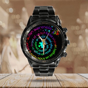 Discover Autism Puzzle The Strongest People Puzzle Calendar Steel Band Watch Butterfly Calendar Steel Band Watch