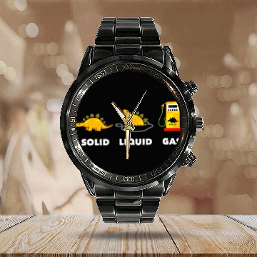 Discover Dinosaur Pet Solid Liquid Gas Funny Dinosaur State Science Calendar Steel Band Watch