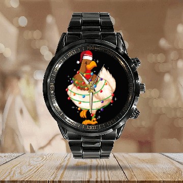 Discover Chicken Pet Christmas Lights Chicken Santa Christmas Tree Calendar Steel Band Watch